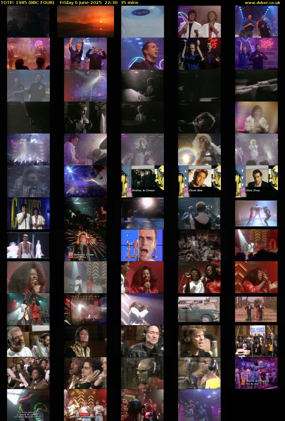 TOTP: 1985 (BBC FOUR) Friday 6 June 2025 22:30 - 23:05