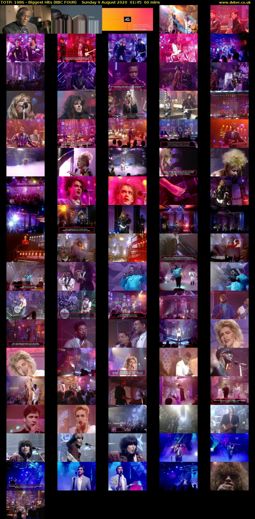 TOTP: 1986 - Biggest Hits (BBC FOUR) Sunday 9 August 2020 01:45 - 02:45
