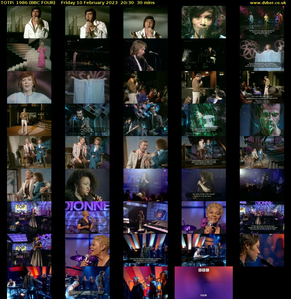 TOTP: 1986 (BBC FOUR) Friday 10 February 2023 20:30 - 21:00