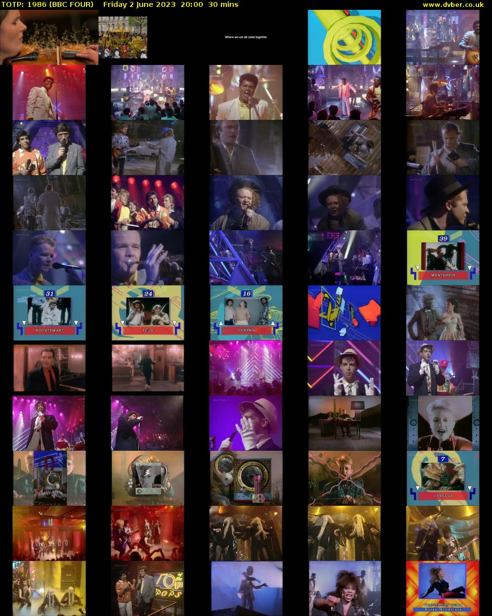 TOTP: 1986 (BBC FOUR) Friday 2 June 2023 20:00 - 20:30