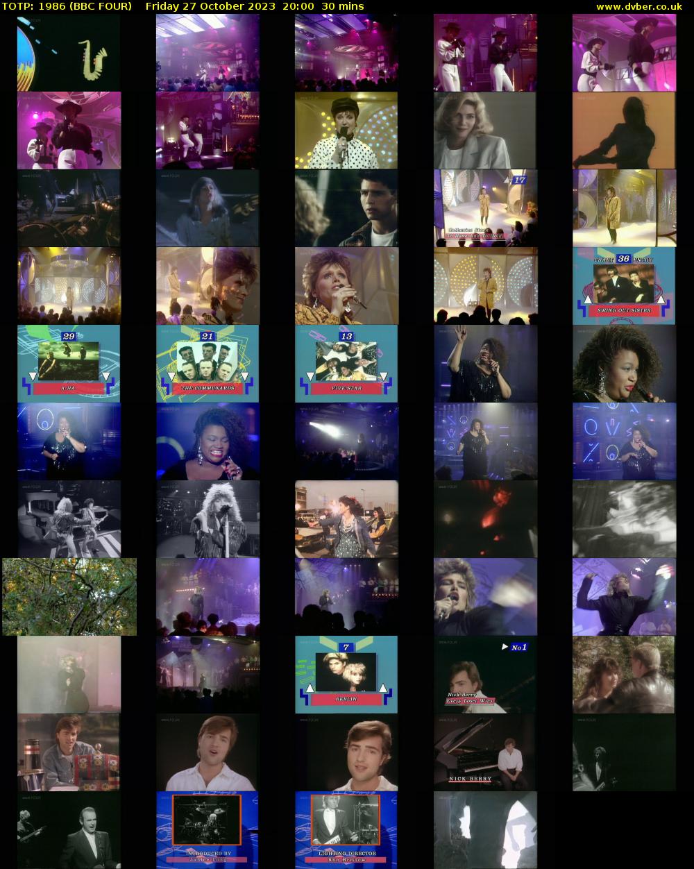 TOTP: 1986 (BBC FOUR) Friday 27 October 2023 20:00 - 20:30