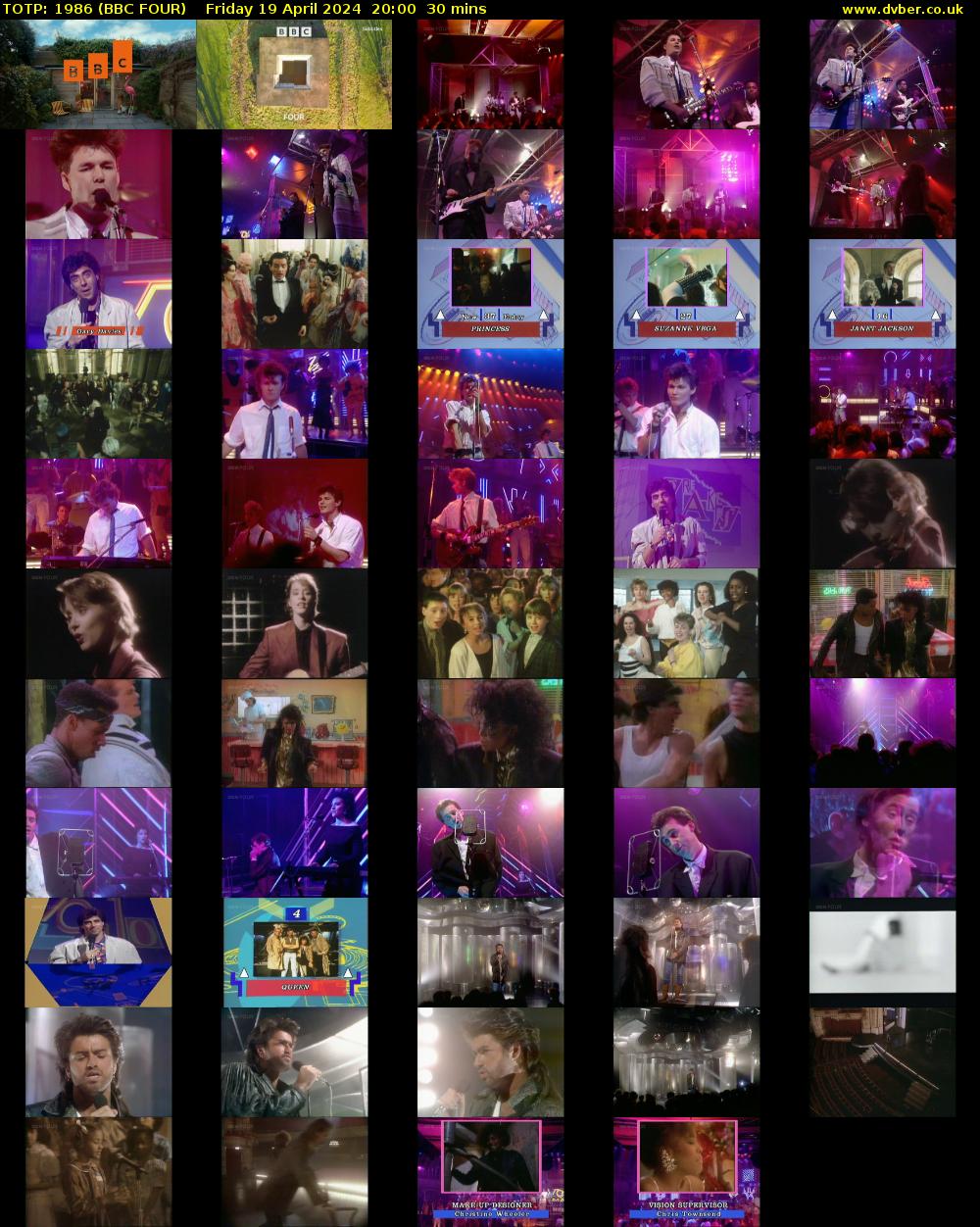 TOTP: 1986 (BBC FOUR) Friday 19 April 2024 20:00 - 20:30