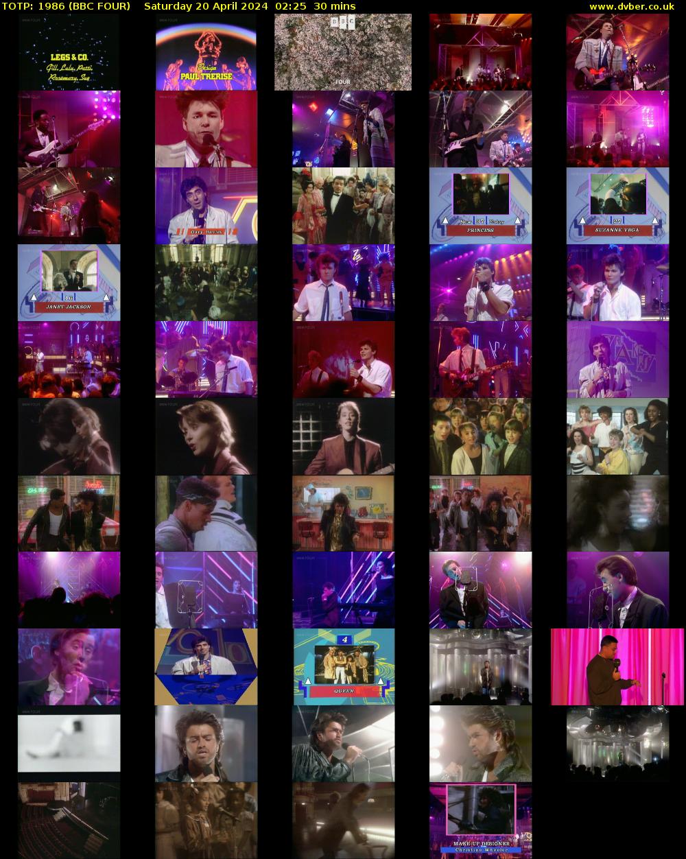TOTP: 1986 (BBC FOUR) Saturday 20 April 2024 02:25 - 02:55