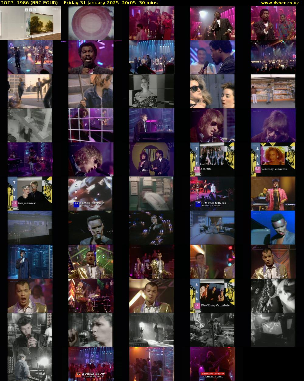 TOTP: 1986 (BBC FOUR) Friday 31 January 2025 20:05 - 20:35