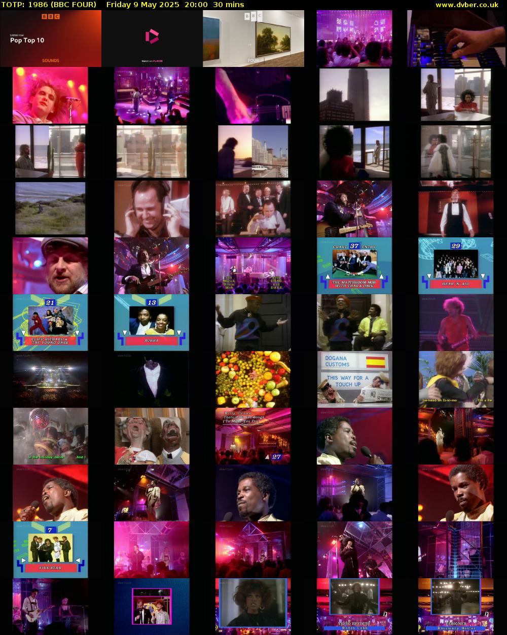 TOTP: 1986 (BBC FOUR) Friday 9 May 2025 20:00 - 20:30