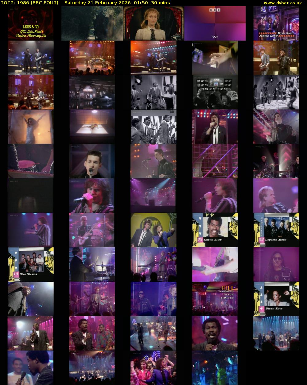 TOTP: 1986 (BBC FOUR) Saturday 21 February 2026 01:50 - 02:20