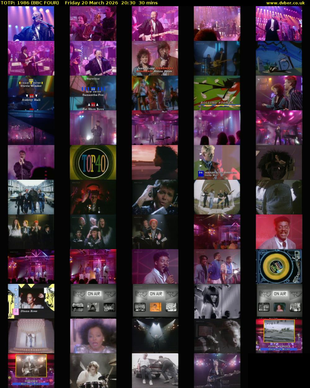 TOTP: 1986 (BBC FOUR) Friday 20 March 2026 20:30 - 21:00