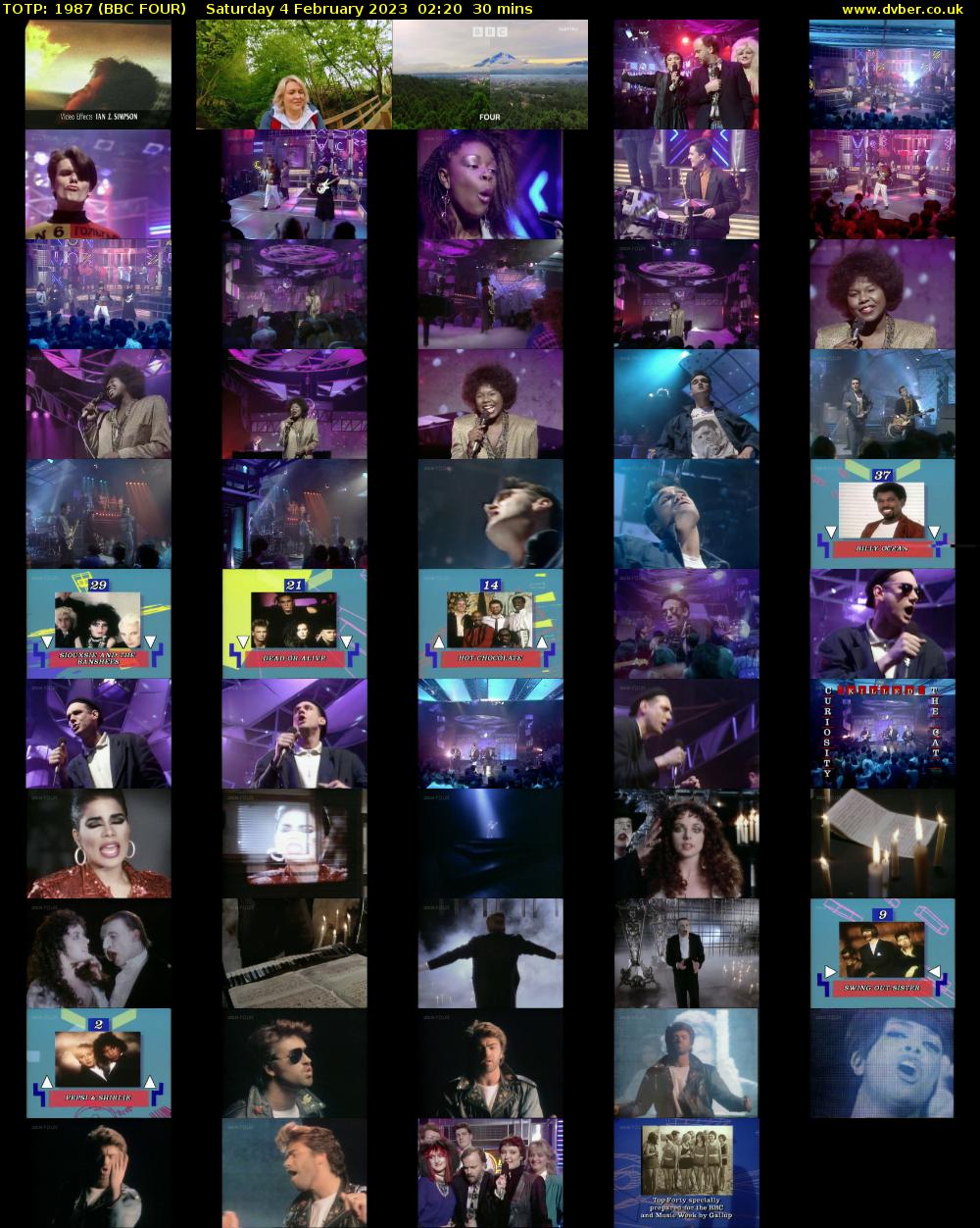 TOTP: 1987 (BBC FOUR) Saturday 4 February 2023 02:20 - 02:50