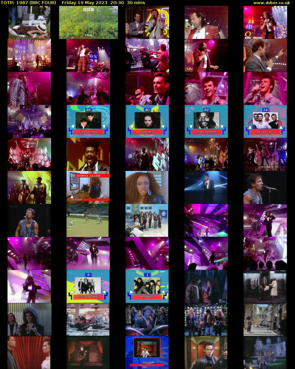 TOTP: 1987 (BBC FOUR) Friday 19 May 2023 20:30 - 21:00