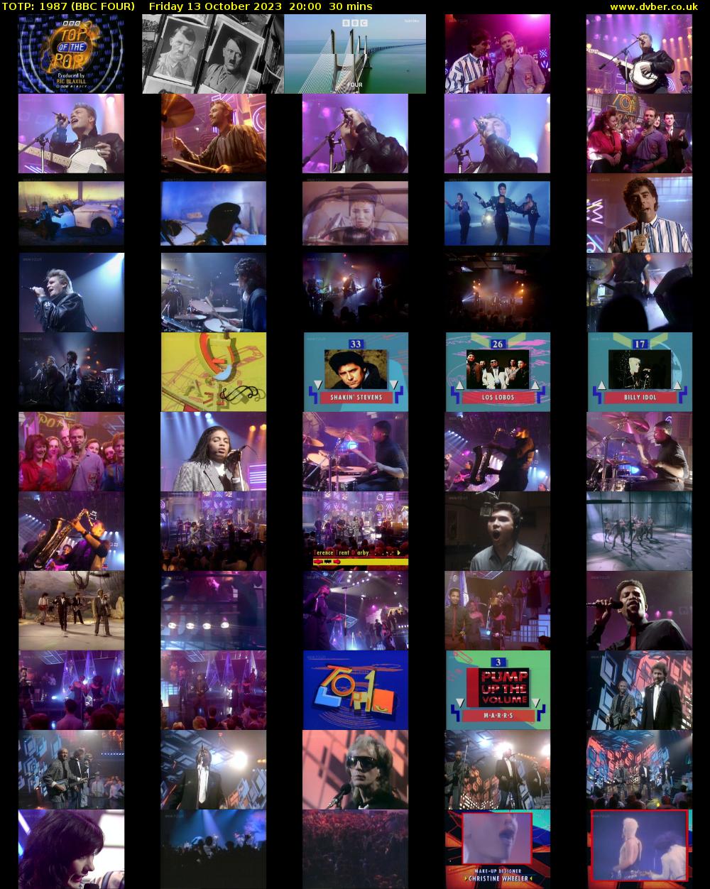 TOTP: 1987 (BBC FOUR) Friday 13 October 2023 20:00 - 20:30