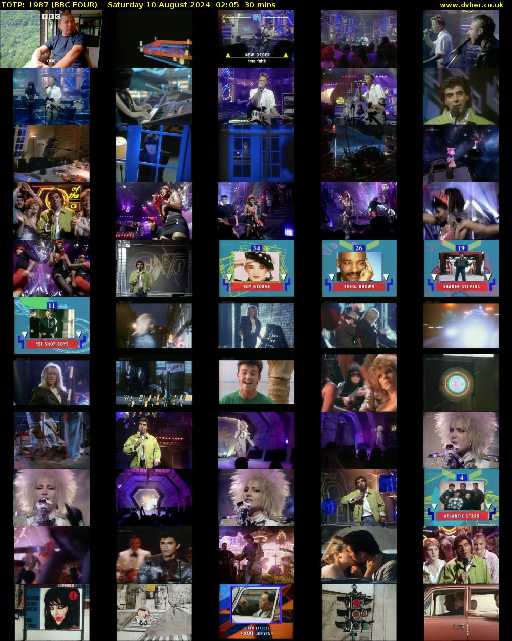 TOTP: 1987 (BBC FOUR) Saturday 10 August 2024 02:05 - 02:35