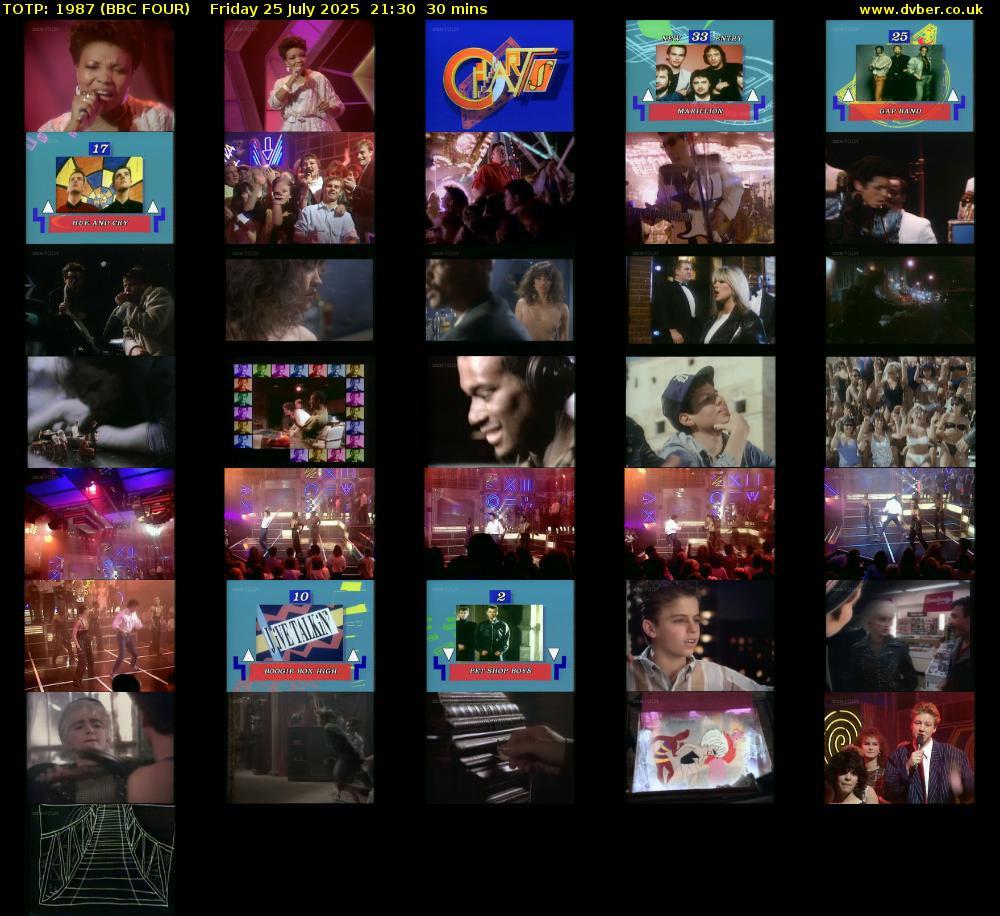 TOTP: 1987 (BBC FOUR) Friday 25 July 2025 21:30 - 22:00