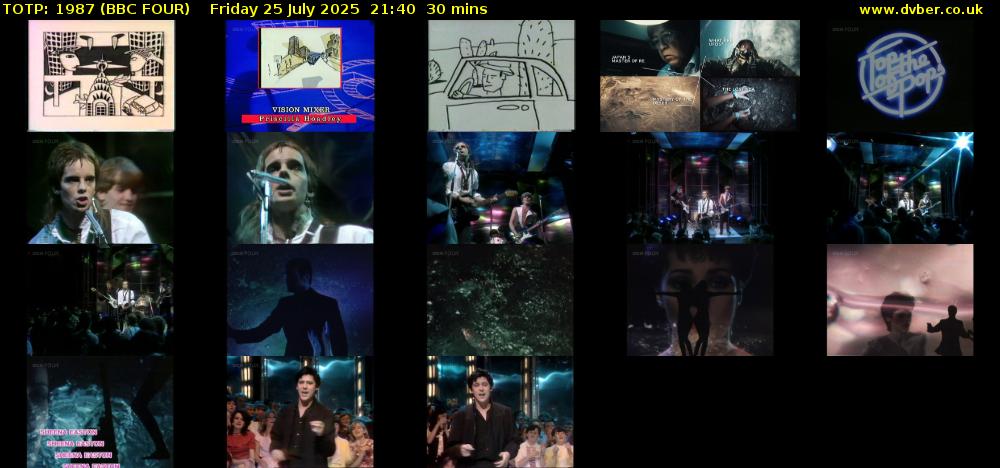 TOTP: 1987 (BBC FOUR) Friday 25 July 2025 21:40 - 22:10