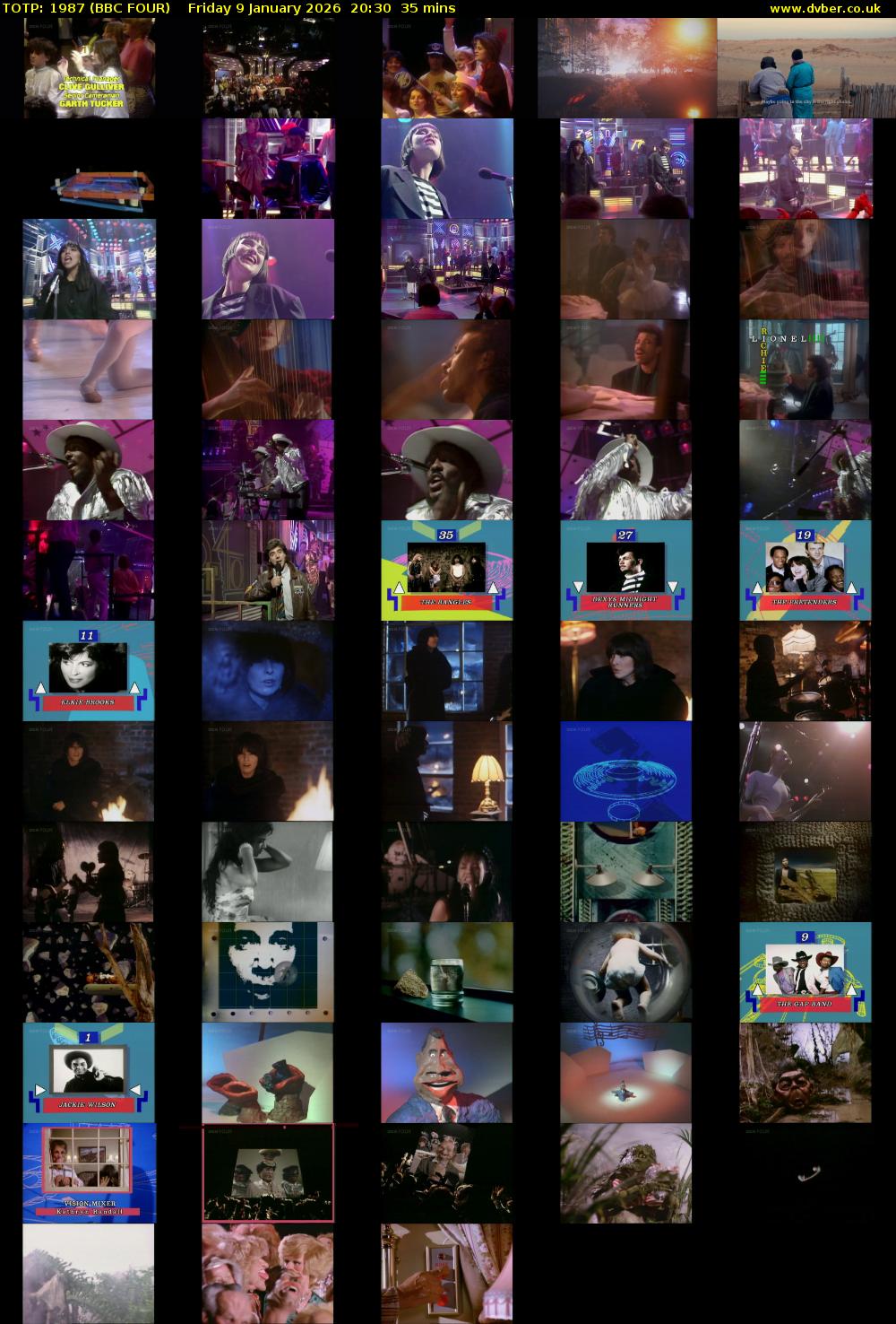 TOTP: 1987 (BBC FOUR) Friday 9 January 2026 20:30 - 21:05