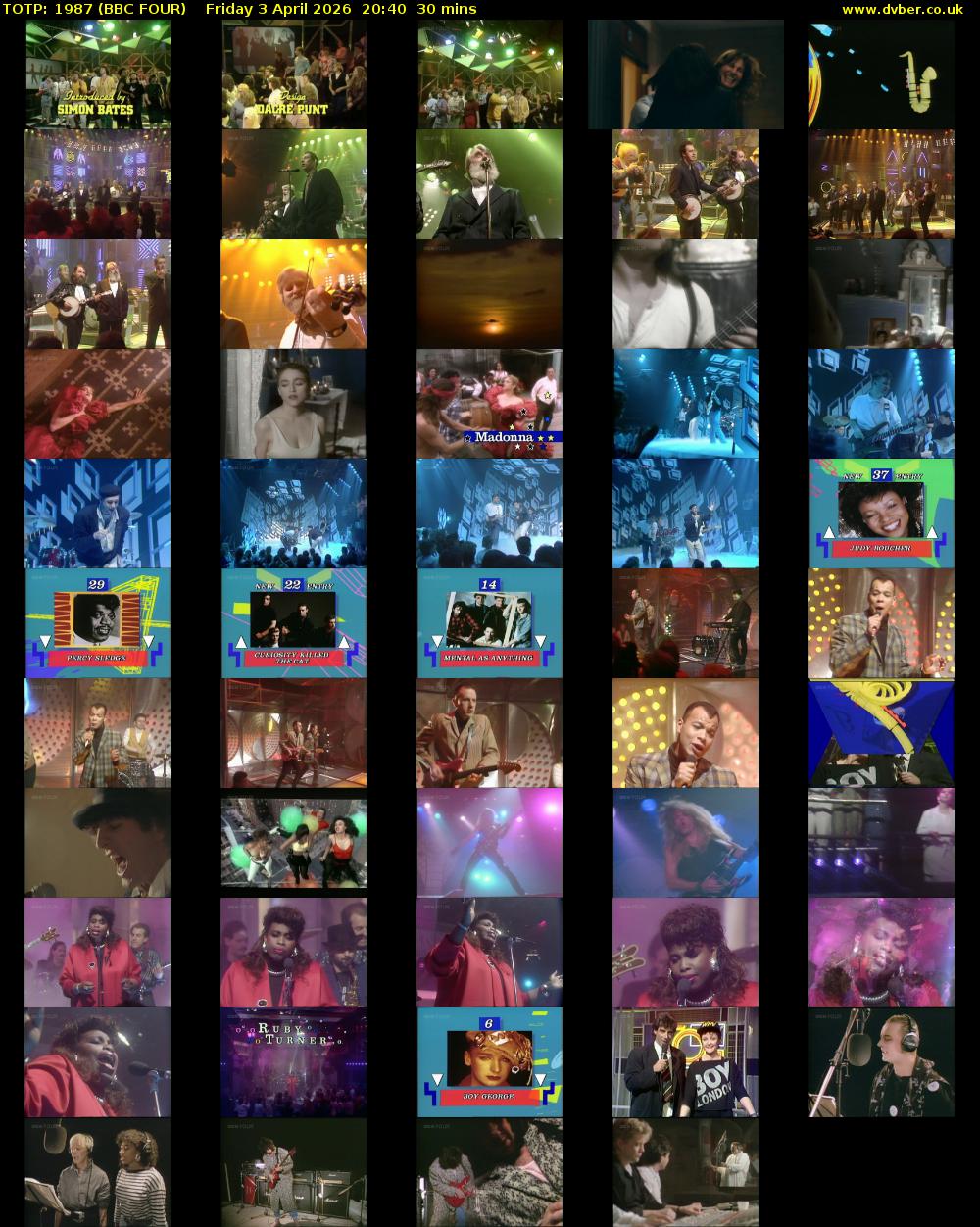 TOTP: 1987 (BBC FOUR) Friday 3 April 2026 20:40 - 21:10