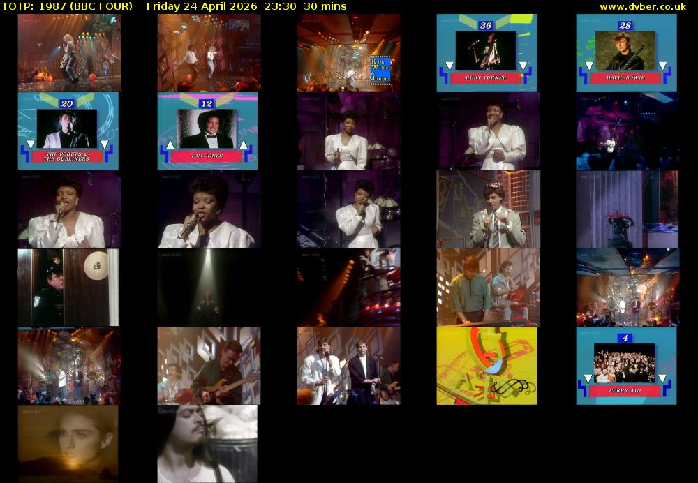 TOTP: 1987 (BBC FOUR) Friday 24 April 2026 23:30 - 00:00