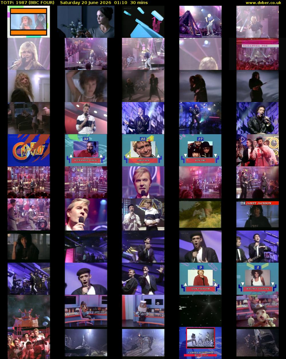 TOTP: 1987 (BBC FOUR) Saturday 20 June 2026 01:10 - 01:40