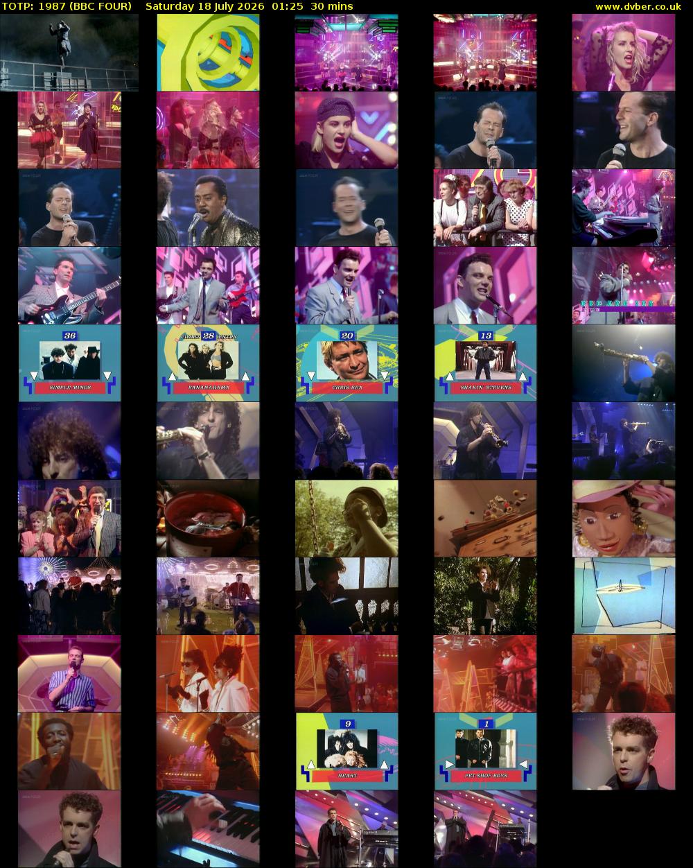 TOTP: 1987 (BBC FOUR) Saturday 18 July 2026 01:25 - 01:55