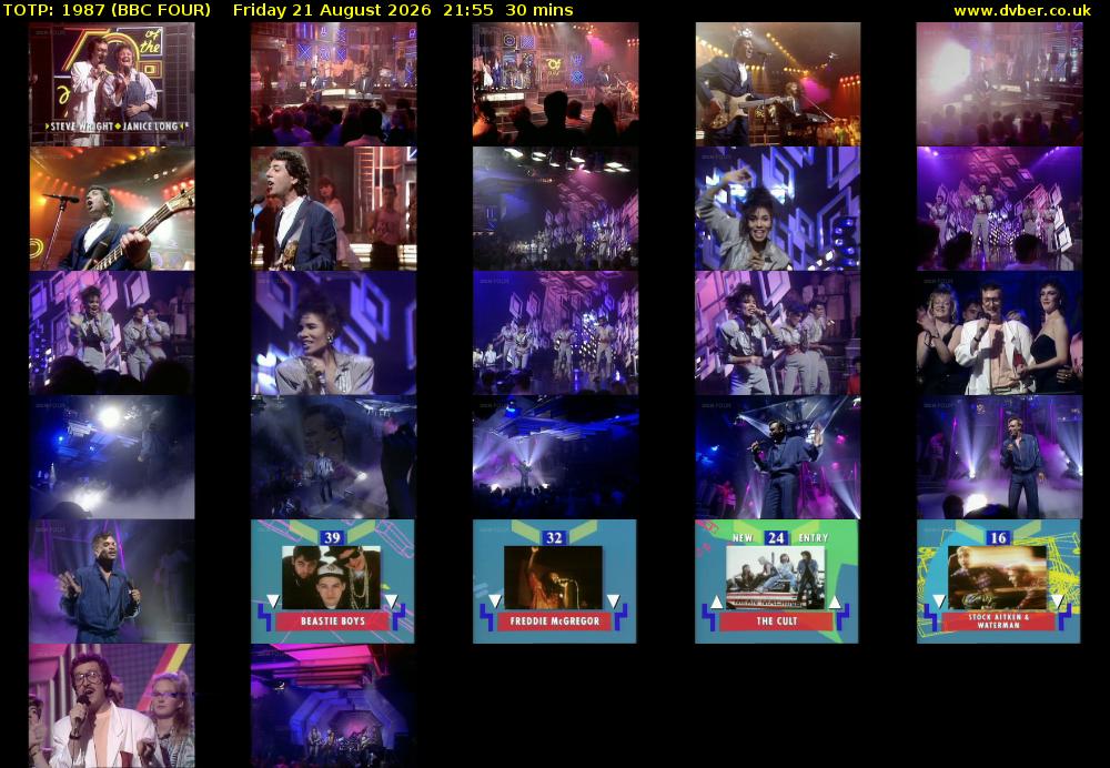 TOTP: 1987 (BBC FOUR) Friday 21 August 2026 21:55 - 22:25