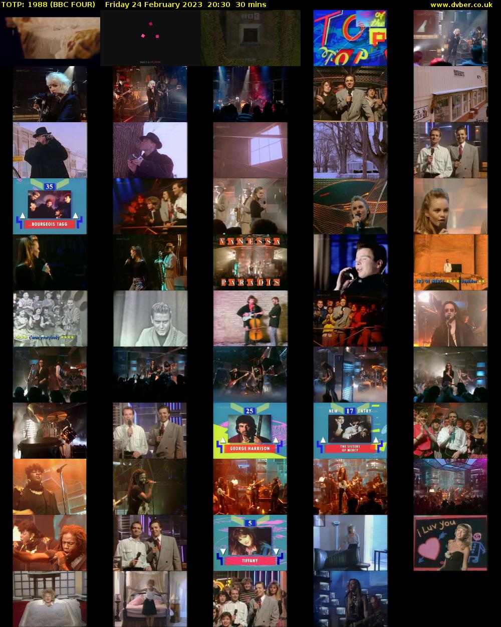 TOTP: 1988 (BBC FOUR) Friday 24 February 2023 20:30 - 21:00