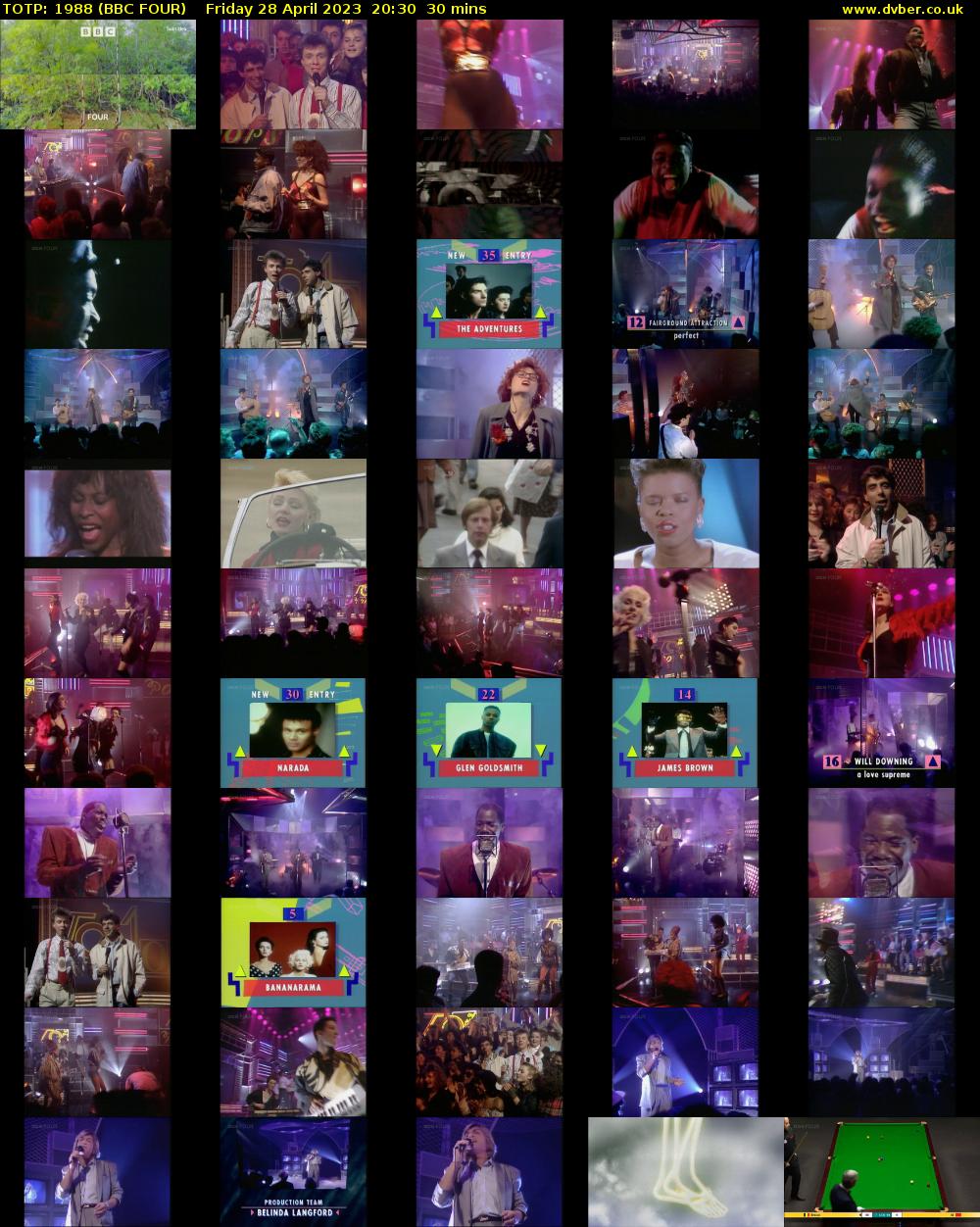 TOTP: 1988 (BBC FOUR) Friday 28 April 2023 20:30 - 21:00