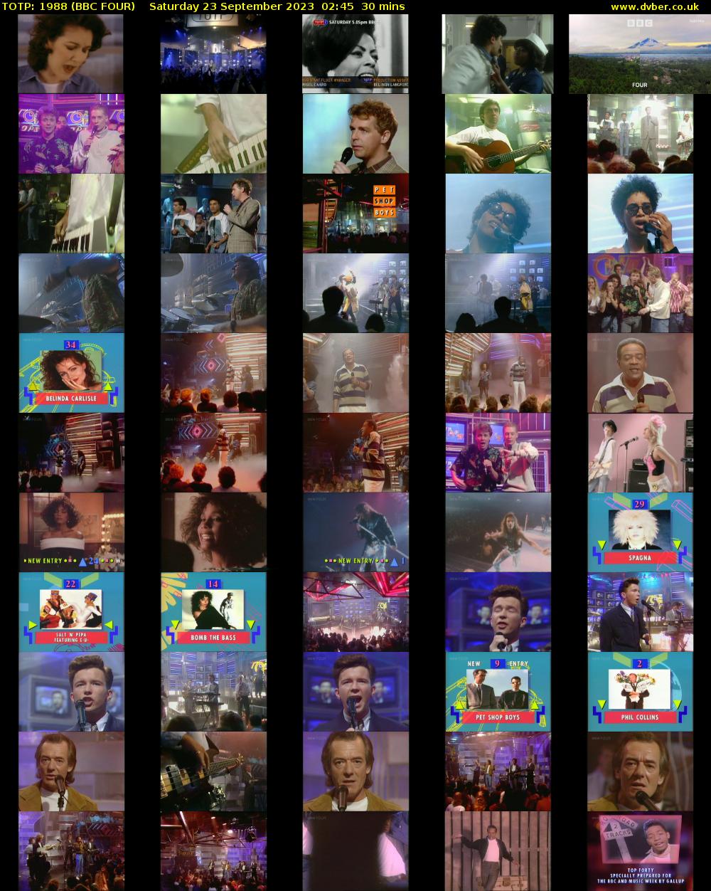TOTP: 1988 (BBC FOUR) Saturday 23 September 2023 02:45 - 03:15