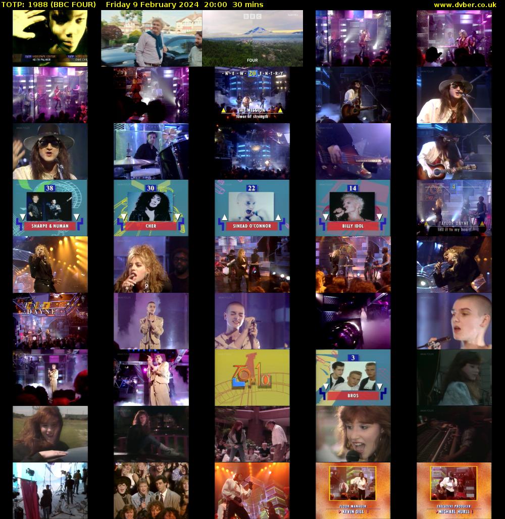TOTP: 1988 (BBC FOUR) Friday 9 February 2024 20:00 - 20:30