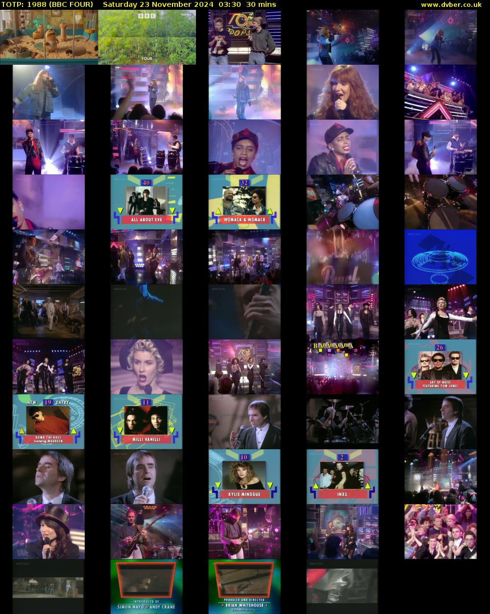 TOTP: 1988 (BBC FOUR) Saturday 23 November 2024 03:30 - 04:00