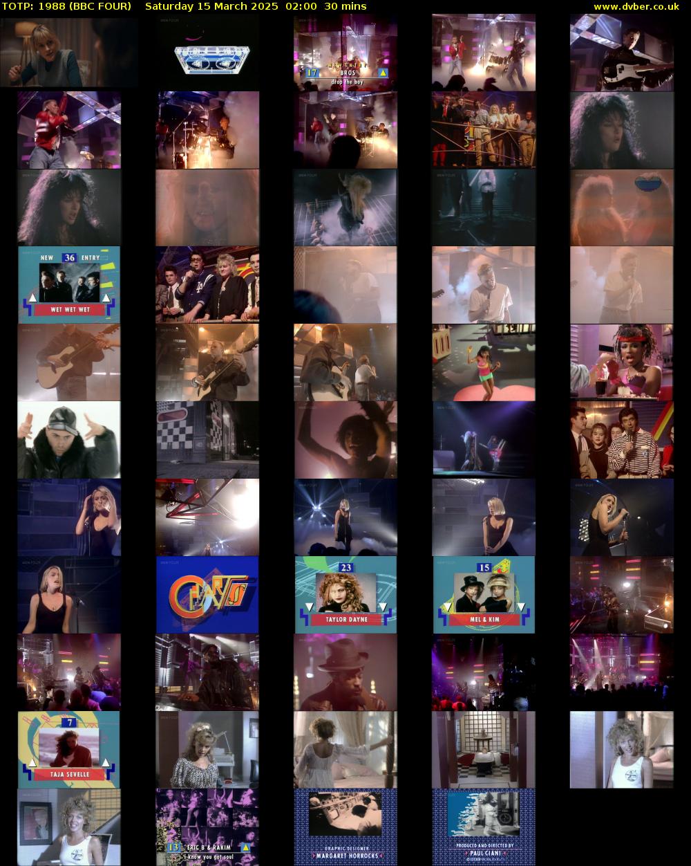 TOTP: 1988 (BBC FOUR) Saturday 15 March 2025 02:00 - 02:30