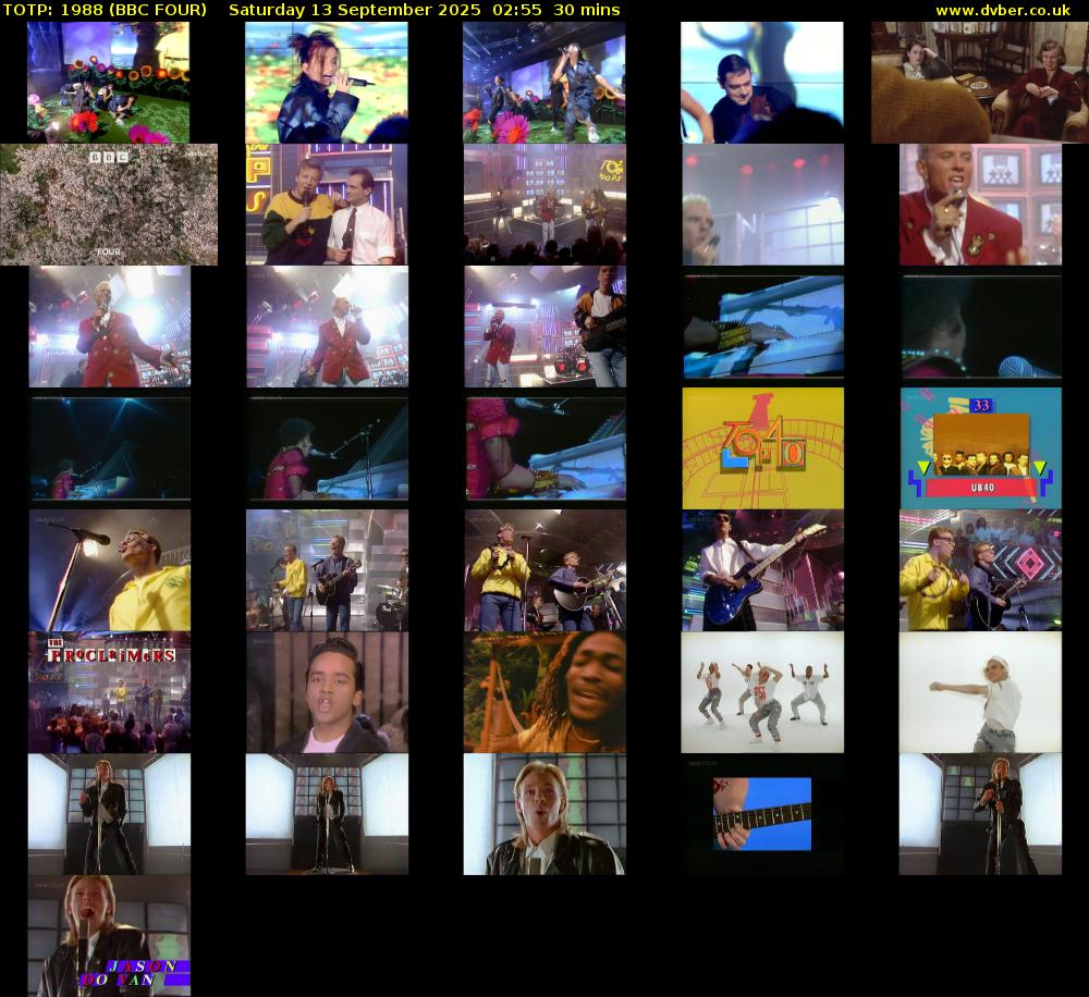 TOTP: 1988 (BBC FOUR) Saturday 13 September 2025 02:55 - 03:25
