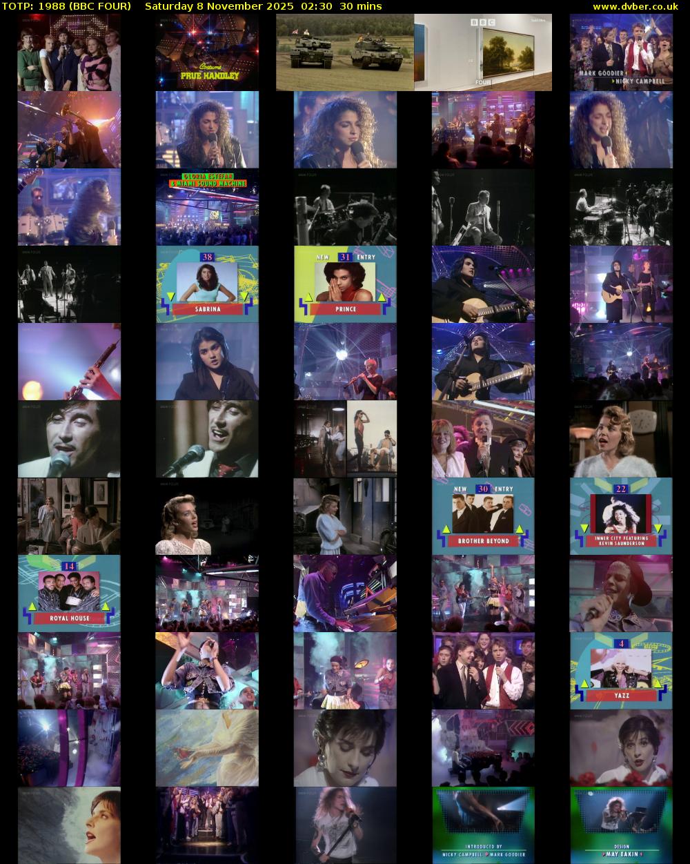 TOTP: 1988 (BBC FOUR) Saturday 8 November 2025 02:30 - 03:00