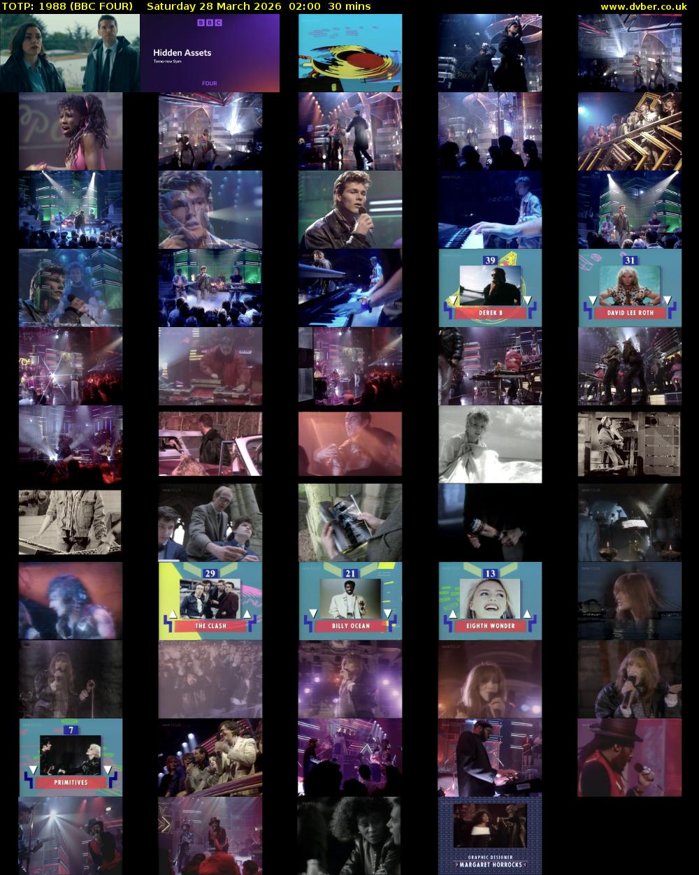 TOTP: 1988 (BBC FOUR) Saturday 28 March 2026 02:00 - 02:30