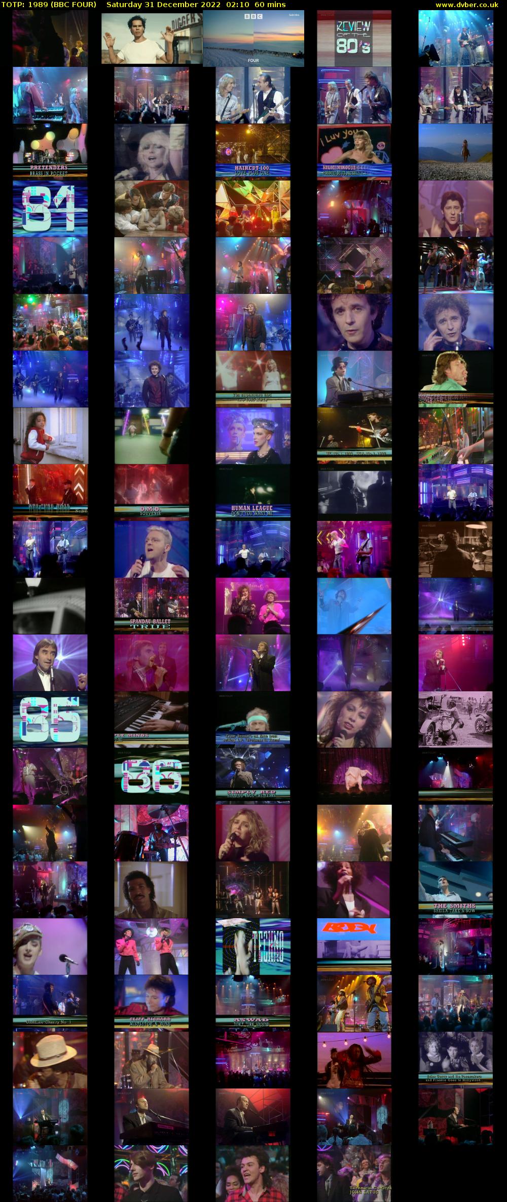 TOTP: 1989 (BBC FOUR) Saturday 31 December 2022 02:10 - 03:10