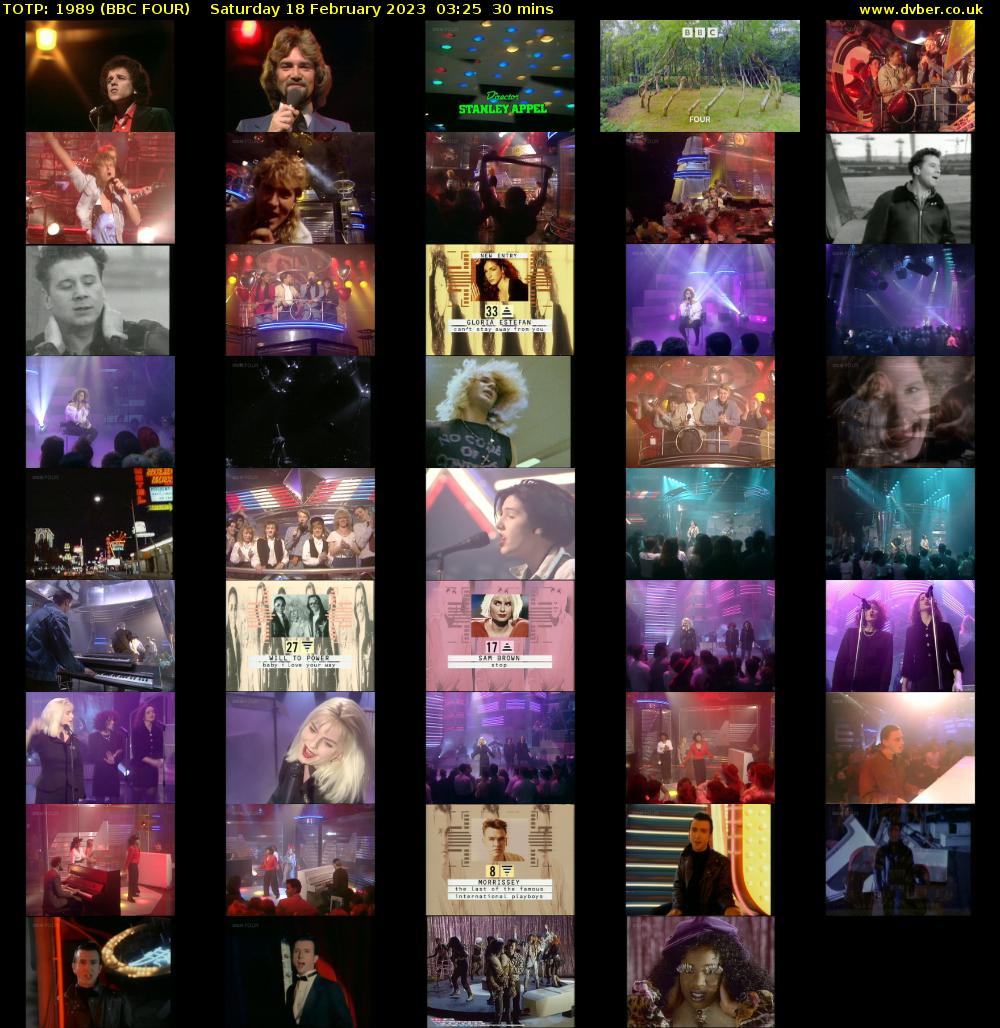 TOTP: 1989 (BBC FOUR) Saturday 18 February 2023 03:25 - 03:55
