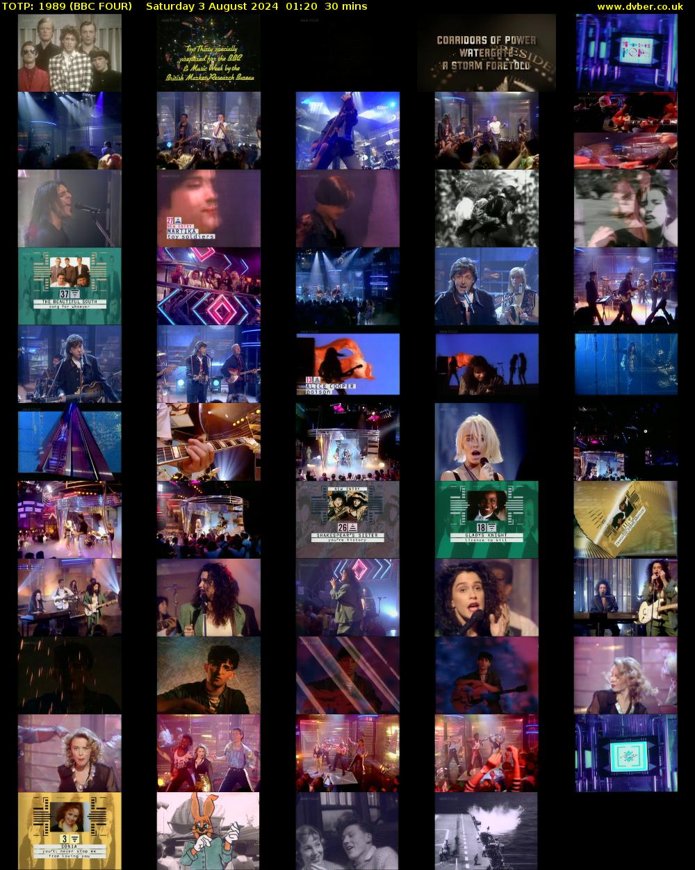 TOTP: 1989 (BBC FOUR) Saturday 3 August 2024 01:20 - 01:50