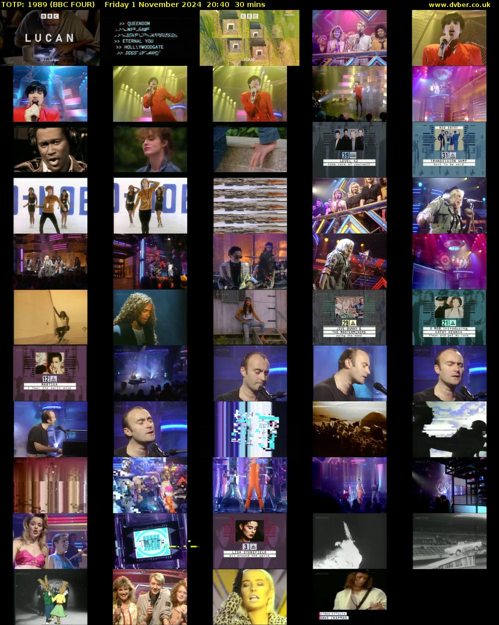 TOTP: 1989 (BBC FOUR) Friday 1 November 2024 20:40 - 21:10