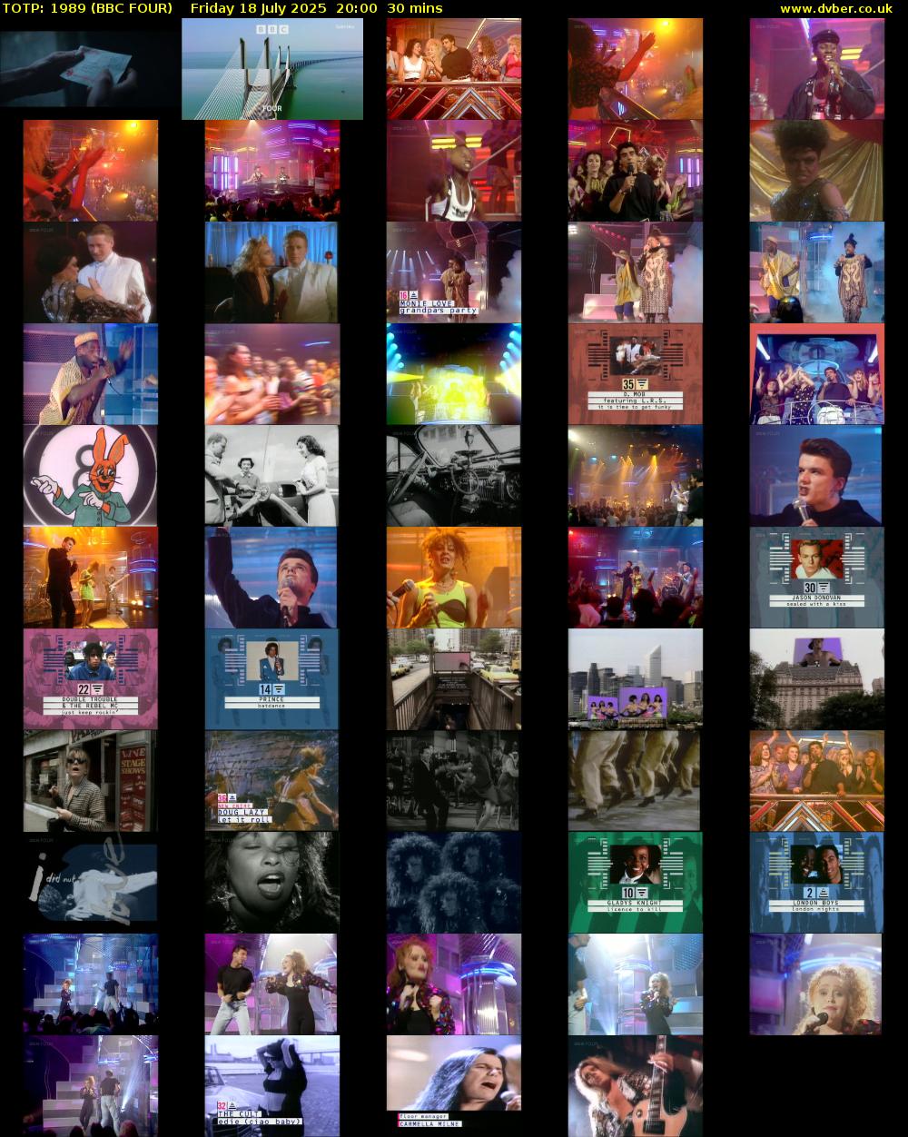 TOTP: 1989 (BBC FOUR) Friday 18 July 2025 20:00 - 20:30