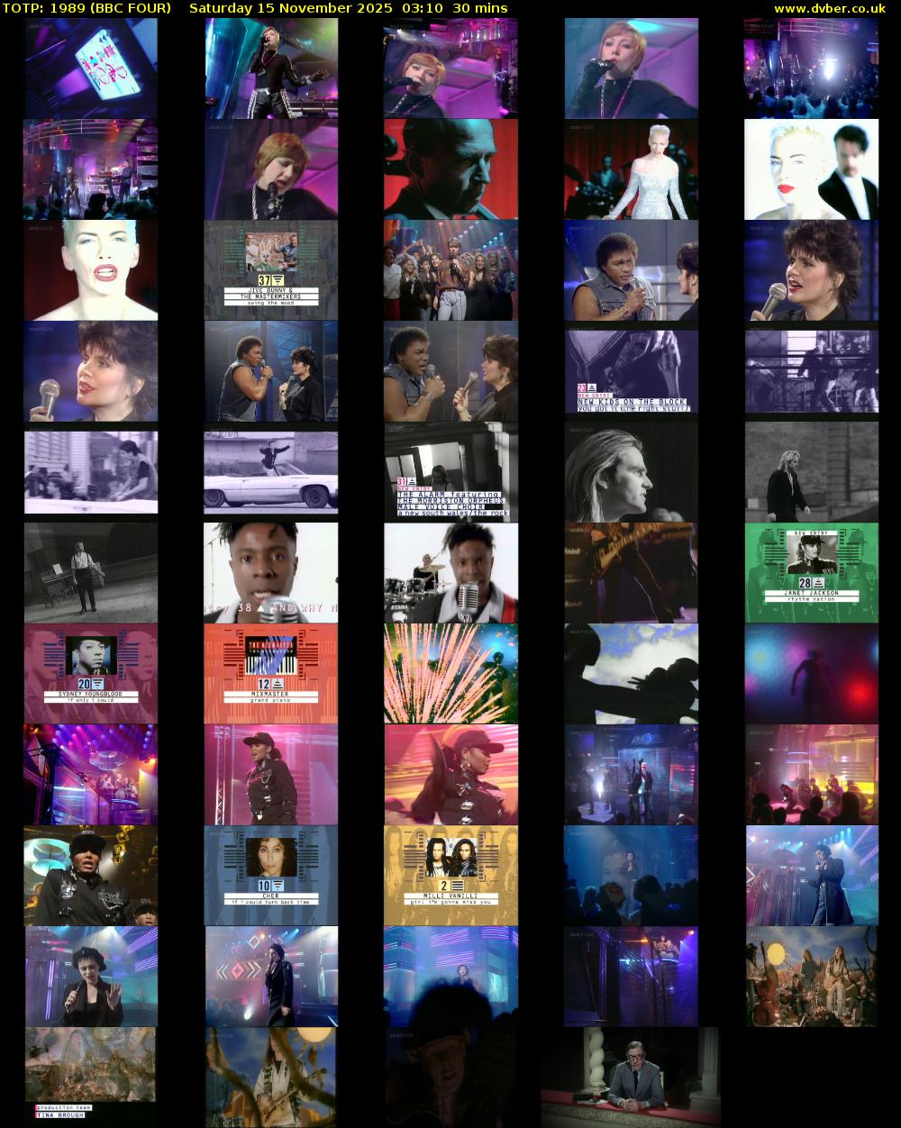 TOTP: 1989 (BBC FOUR) Saturday 15 November 2025 03:10 - 03:40