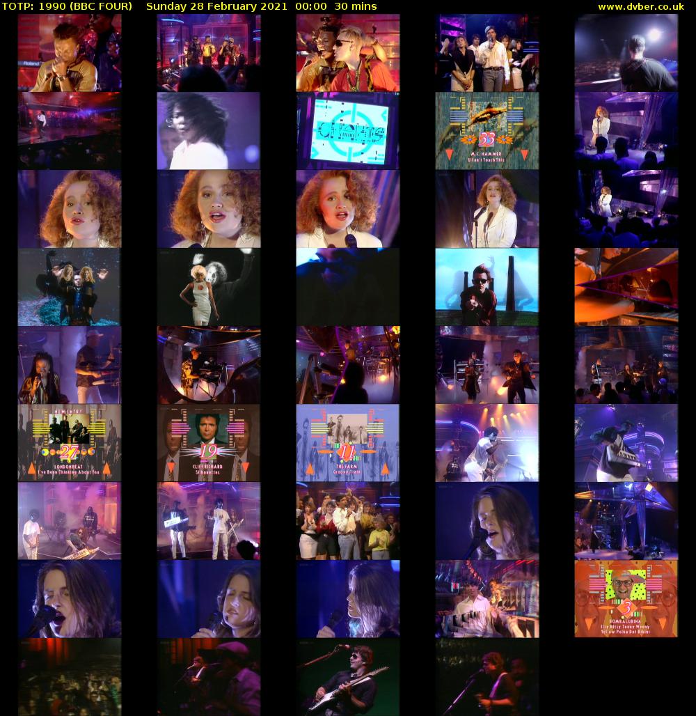 TOTP: 1990 (BBC FOUR) Sunday 28 February 2021 00:00 - 00:30