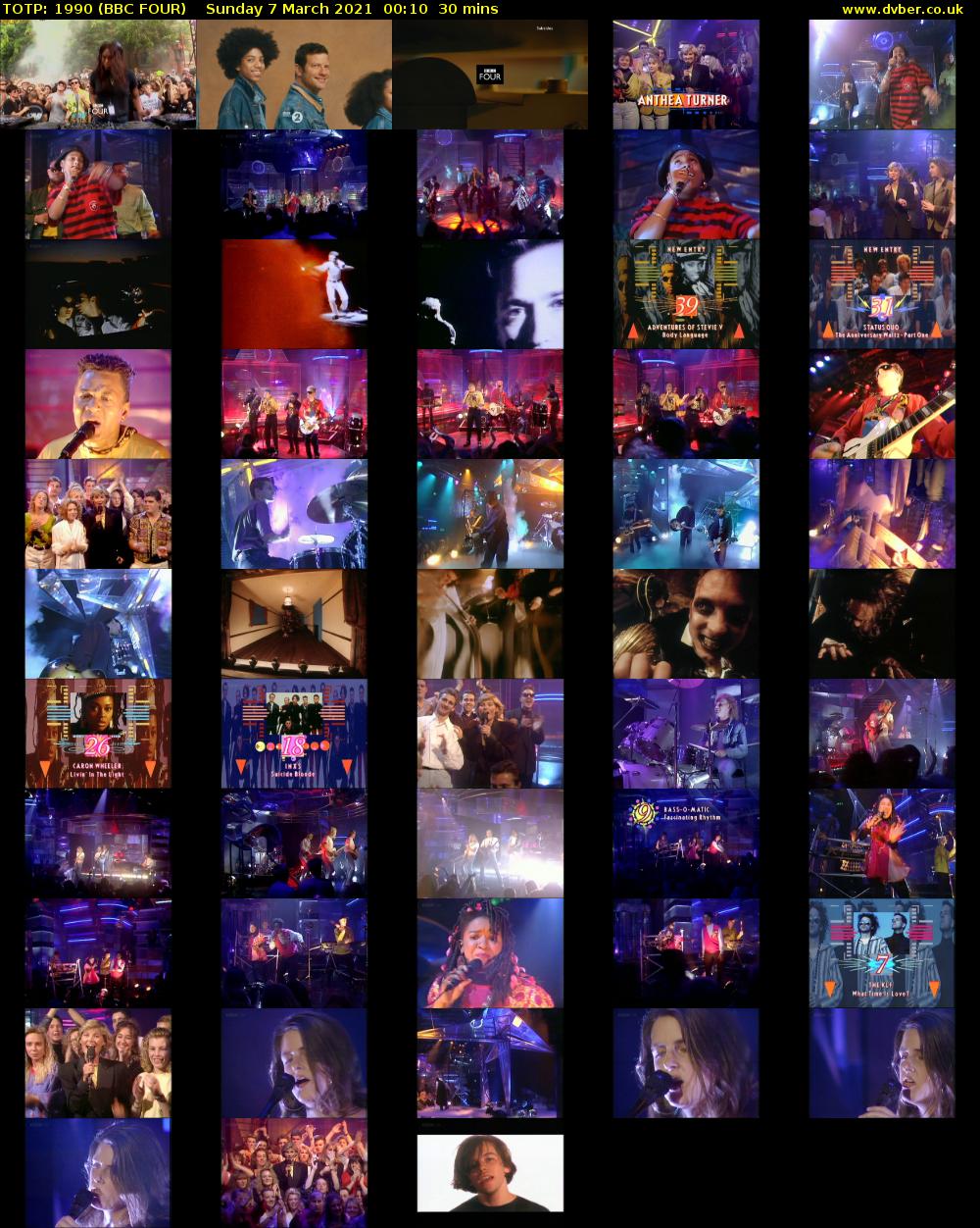 TOTP: 1990 (BBC FOUR) Sunday 7 March 2021 00:10 - 00:40