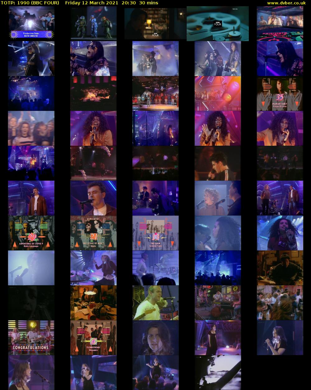 TOTP: 1990 (BBC FOUR) Friday 12 March 2021 20:30 - 21:00