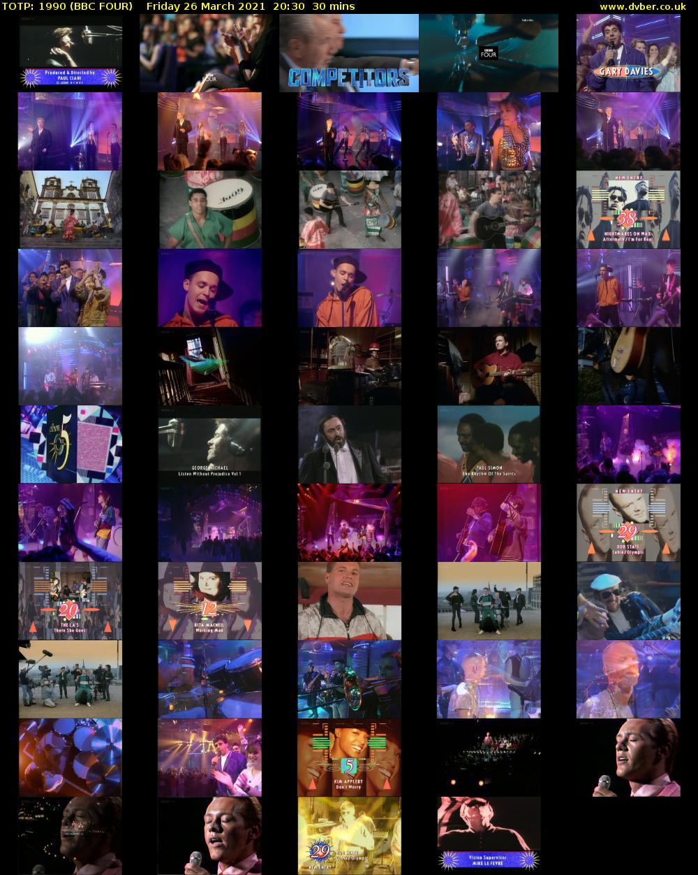 TOTP: 1990 (BBC FOUR) Friday 26 March 2021 20:30 - 21:00