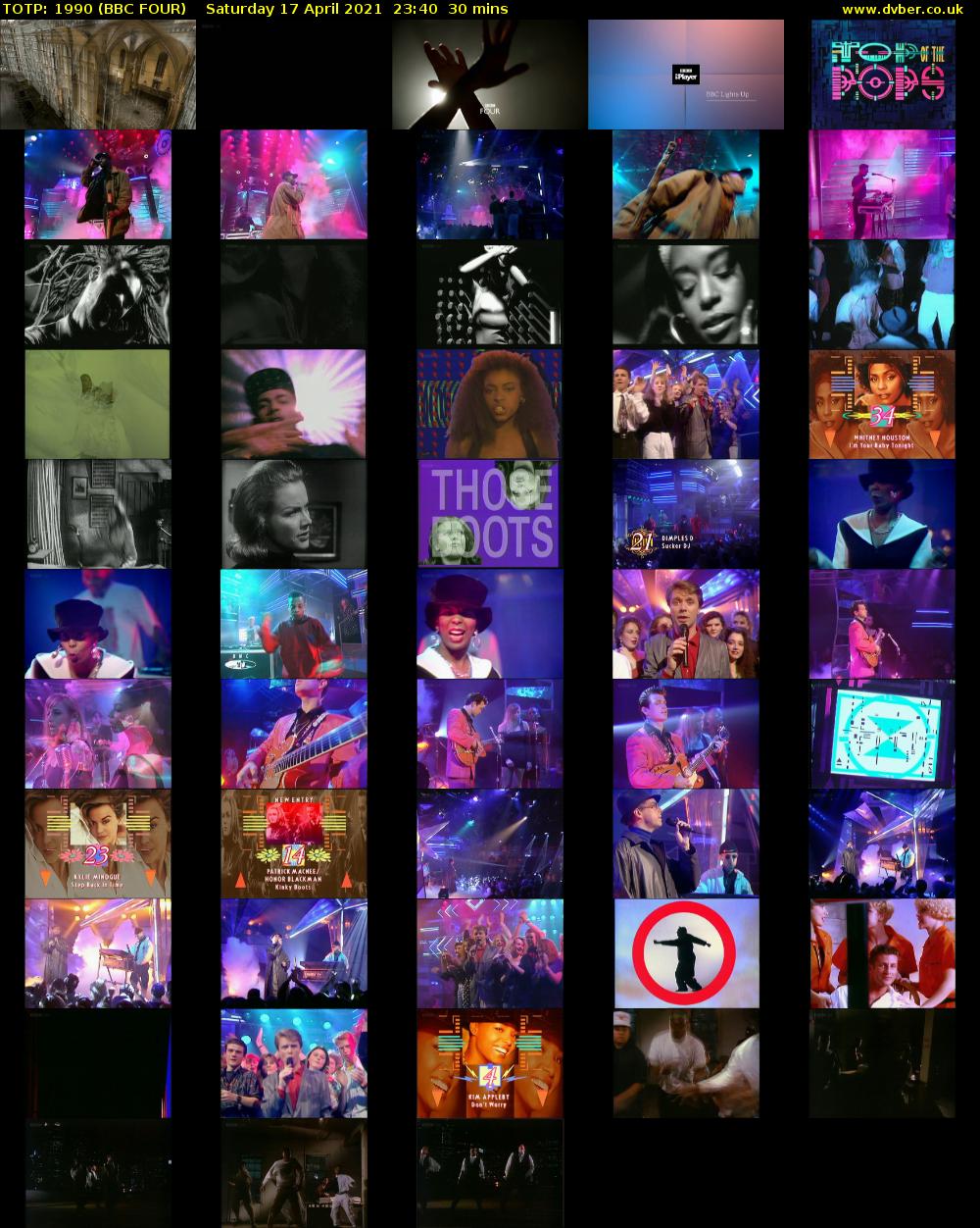 TOTP: 1990 (BBC FOUR) Saturday 17 April 2021 23:40 - 00:10