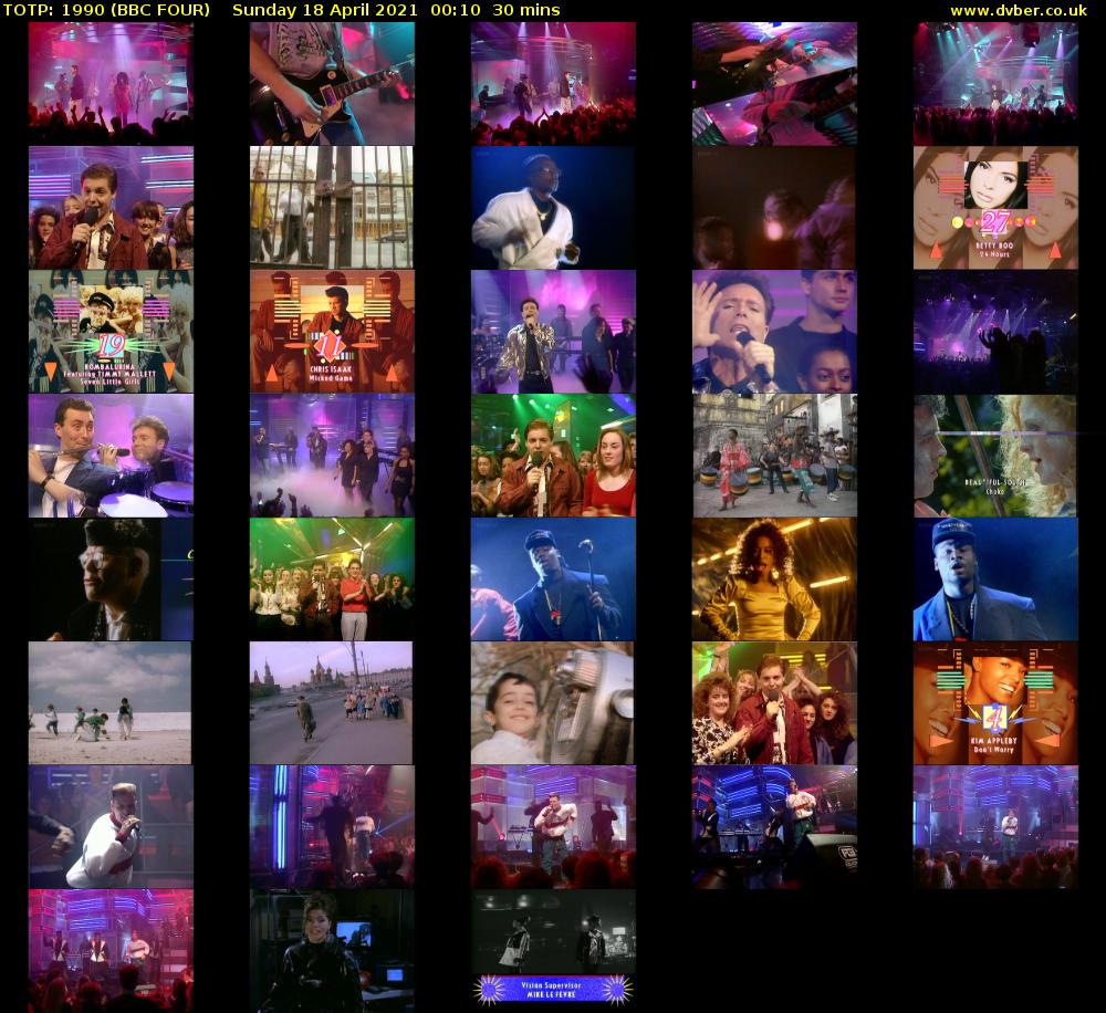 TOTP: 1990 (BBC FOUR) Sunday 18 April 2021 00:10 - 00:40