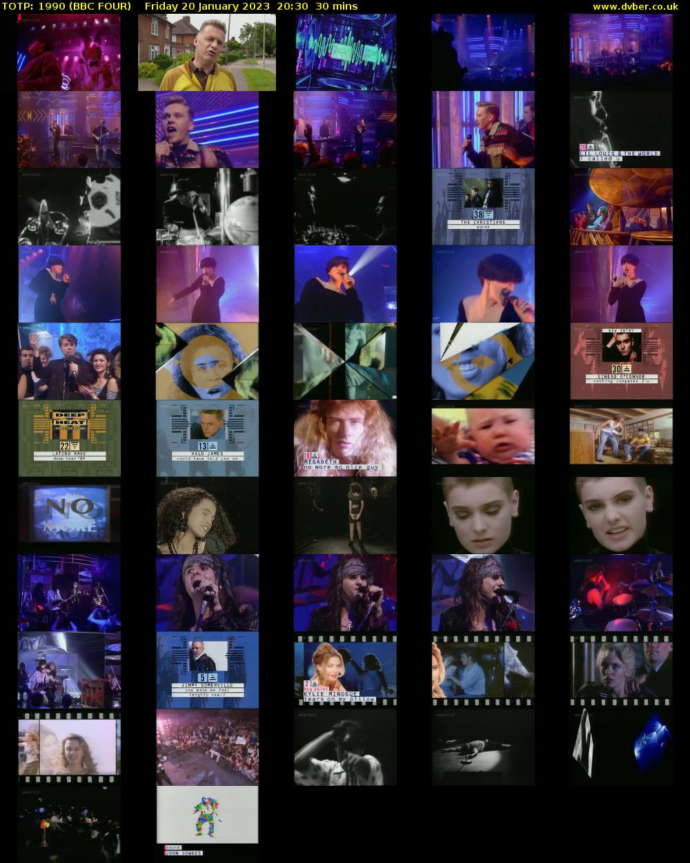 TOTP: 1990 (BBC FOUR) Friday 20 January 2023 20:30 - 21:00