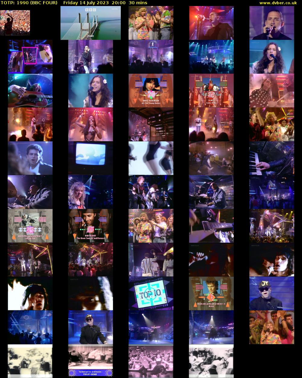 TOTP: 1990 (BBC FOUR) Friday 14 July 2023 20:00 - 20:30