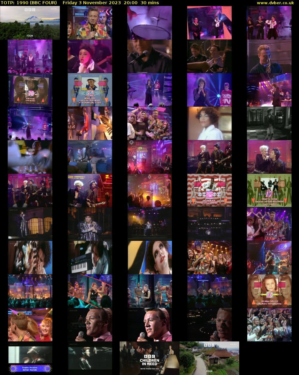 TOTP: 1990 (BBC FOUR) Friday 3 November 2023 20:00 - 20:30