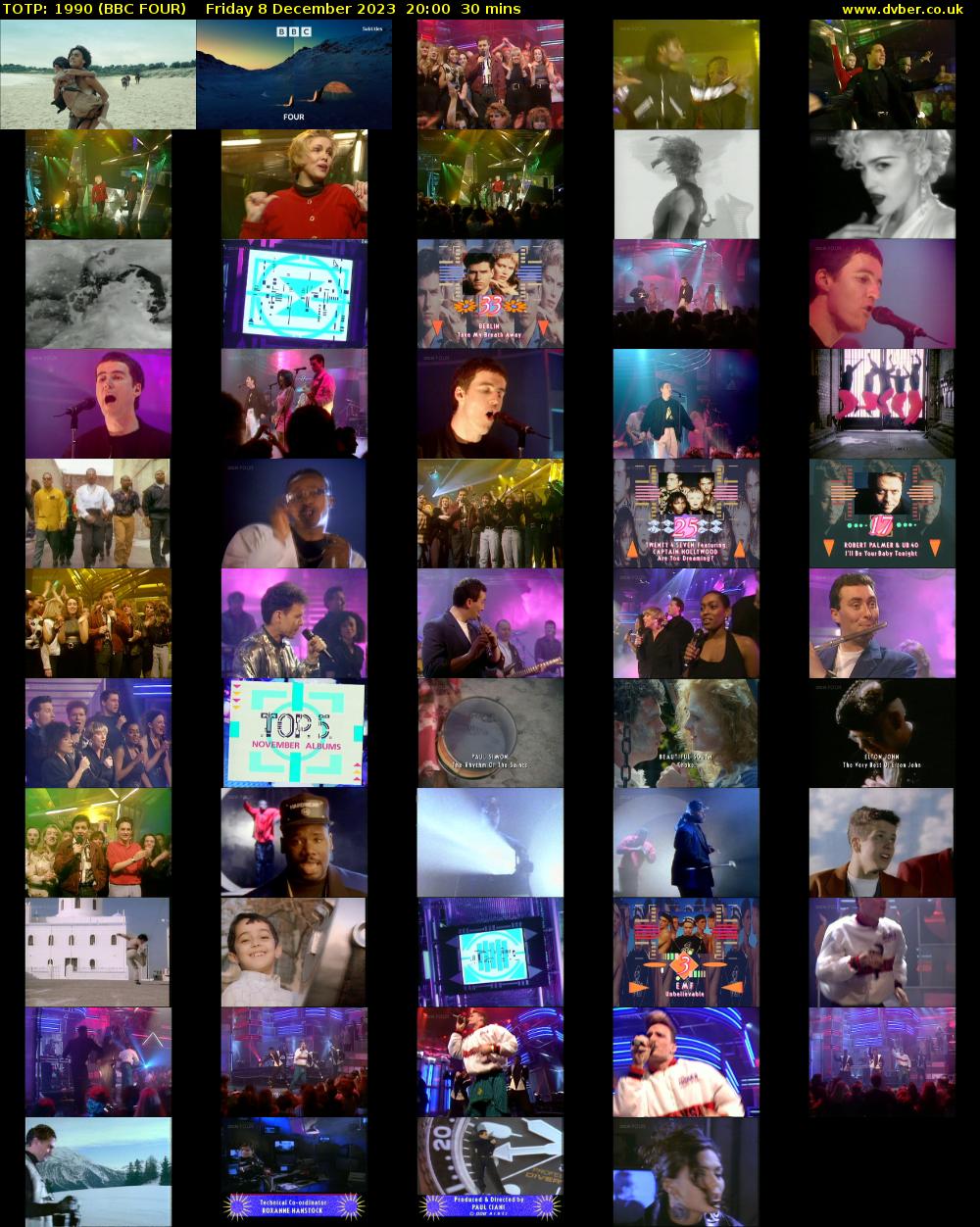 TOTP: 1990 (BBC FOUR) Friday 8 December 2023 20:00 - 20:30