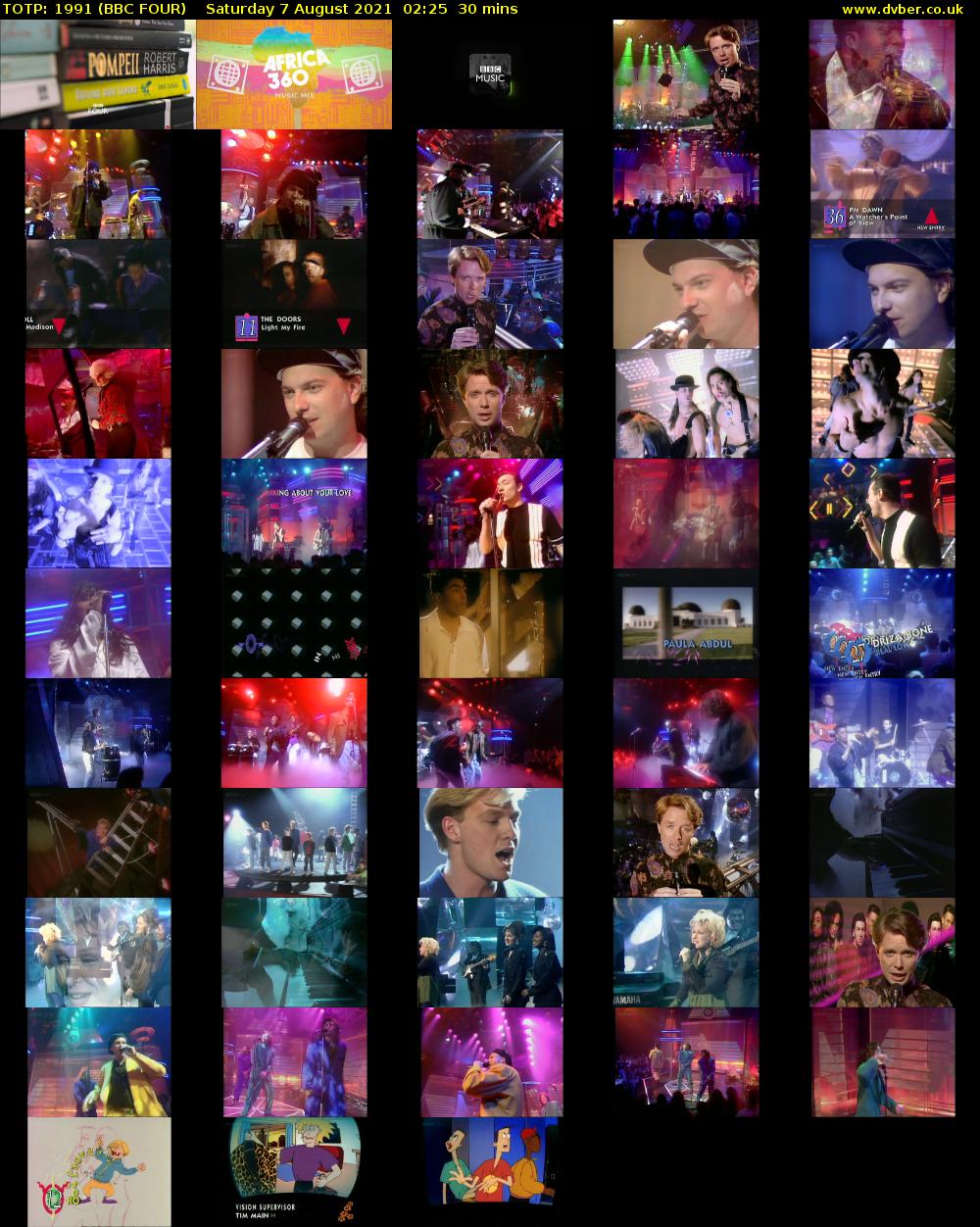 TOTP: 1991 (BBC FOUR) Saturday 7 August 2021 02:25 - 02:55
