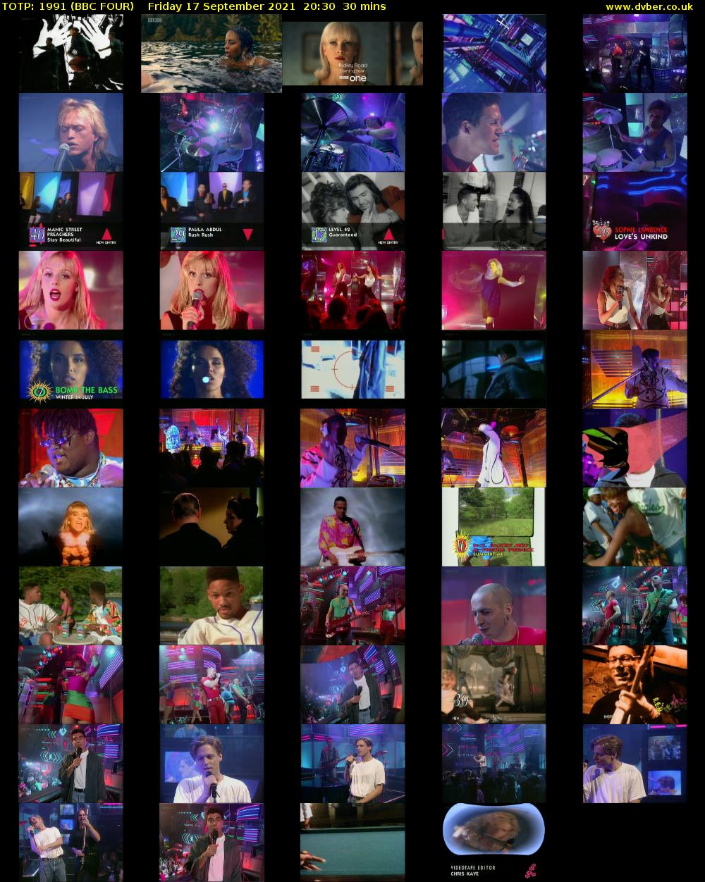 TOTP: 1991 (BBC FOUR) Friday 17 September 2021 20:30 - 21:00